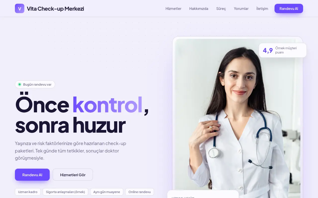 Kişisel Doktor Web Sitesi — Vita Check-up Merkezi
